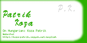 patrik koza business card